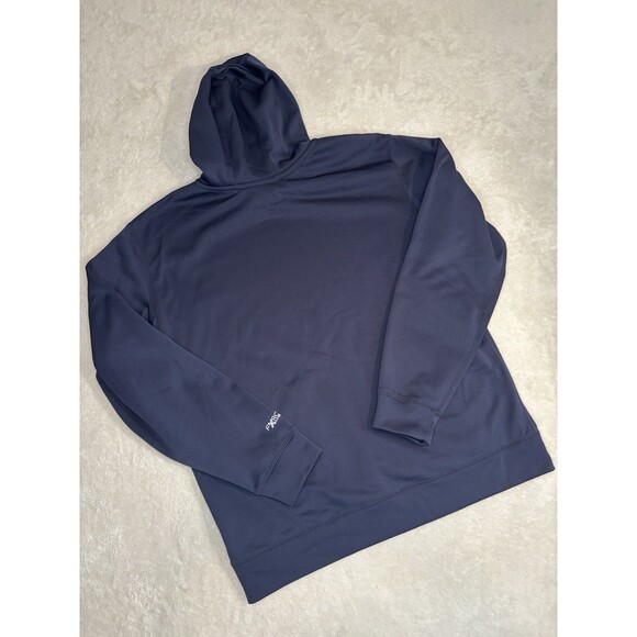 Carhartt Force Hoodie Mens L Large Navy Blue Relaxed Fit Pullover Sweatshirt - Picture 2 of 10